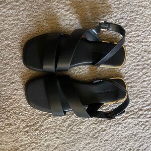 Charles & Keith Asymmetric Strap Slingback Flats - Black